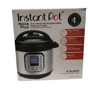 Instant Pot Nova Plus 9-in-1 Multi-Use Programmable Pressure Cooker 6 Quart Brus